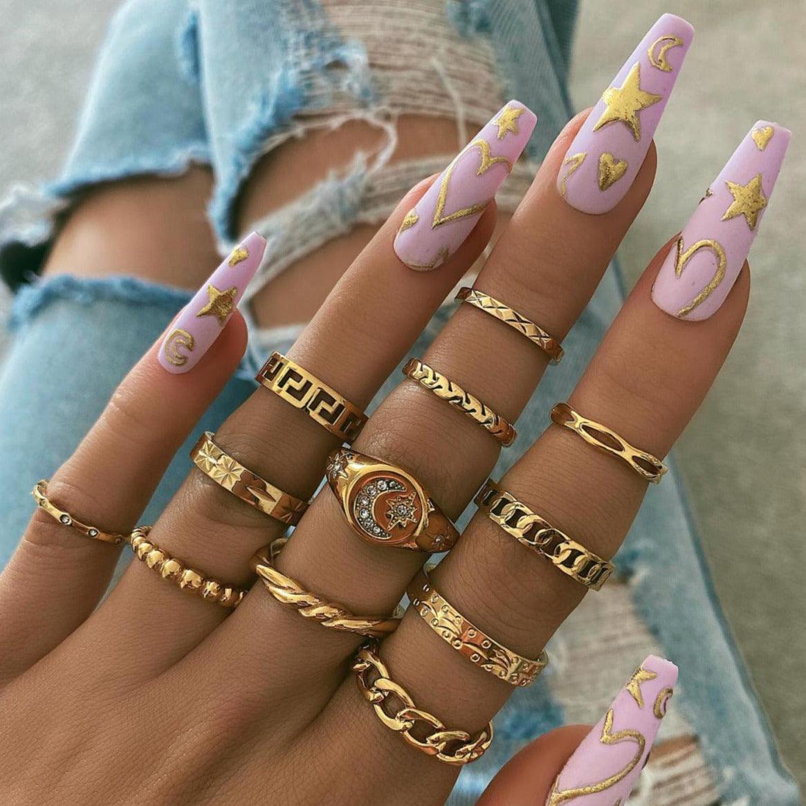 BohoMoon Stainless Steel Luna Signet Ring