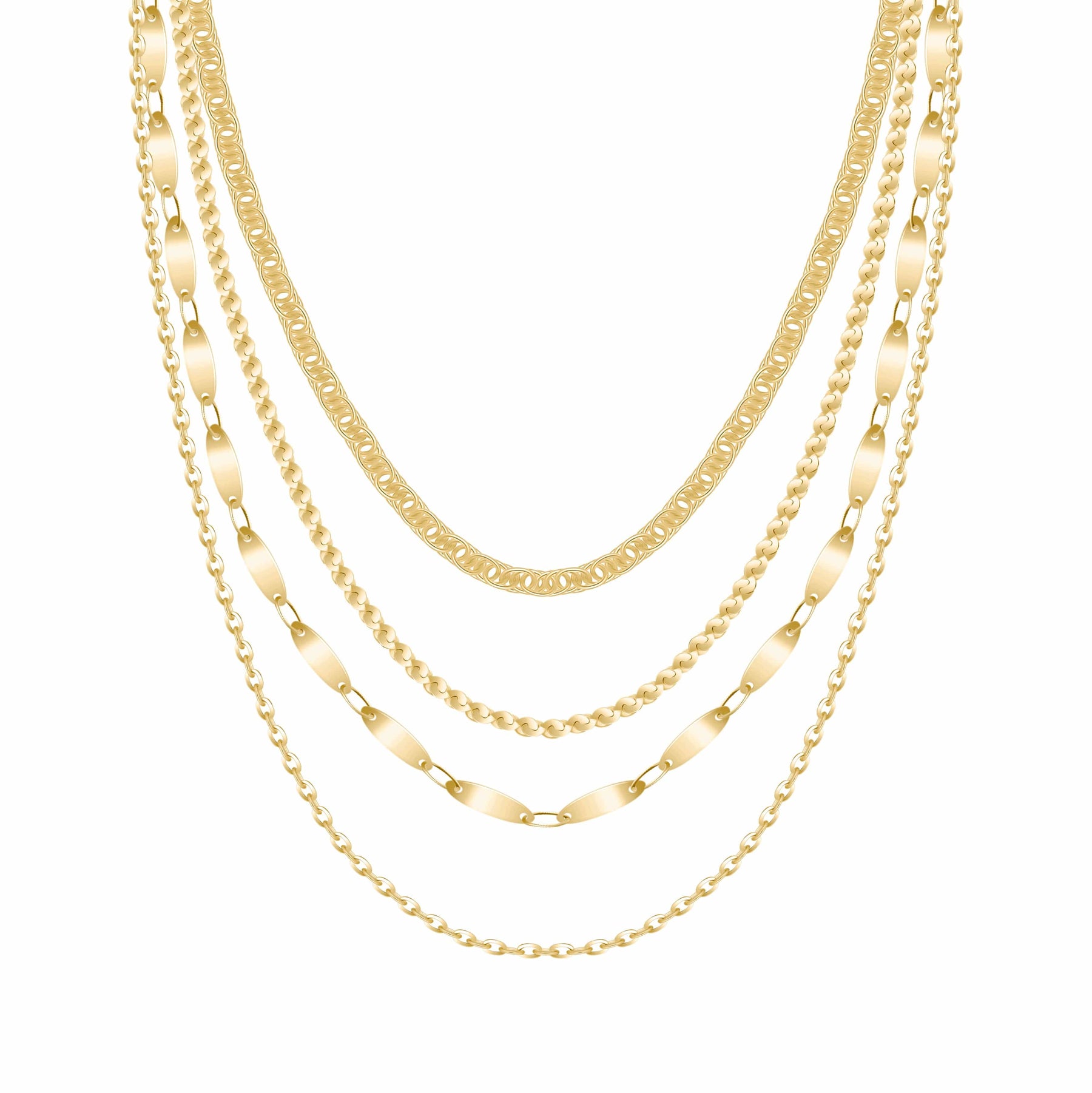 Bohomoon Stainless Steel Luva Layered Necklace