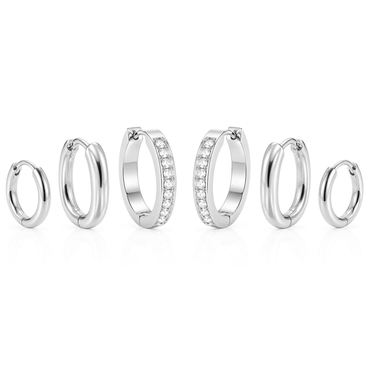Bohomoon Stainless Steel Luxe Stack Earring Set