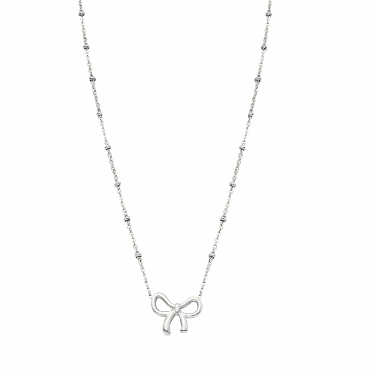 BohoMoon Stainless Steel Lyla Bow Necklace Silver