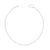 BohoMoon Stainless Steel Macy Pearl Necklace Silver