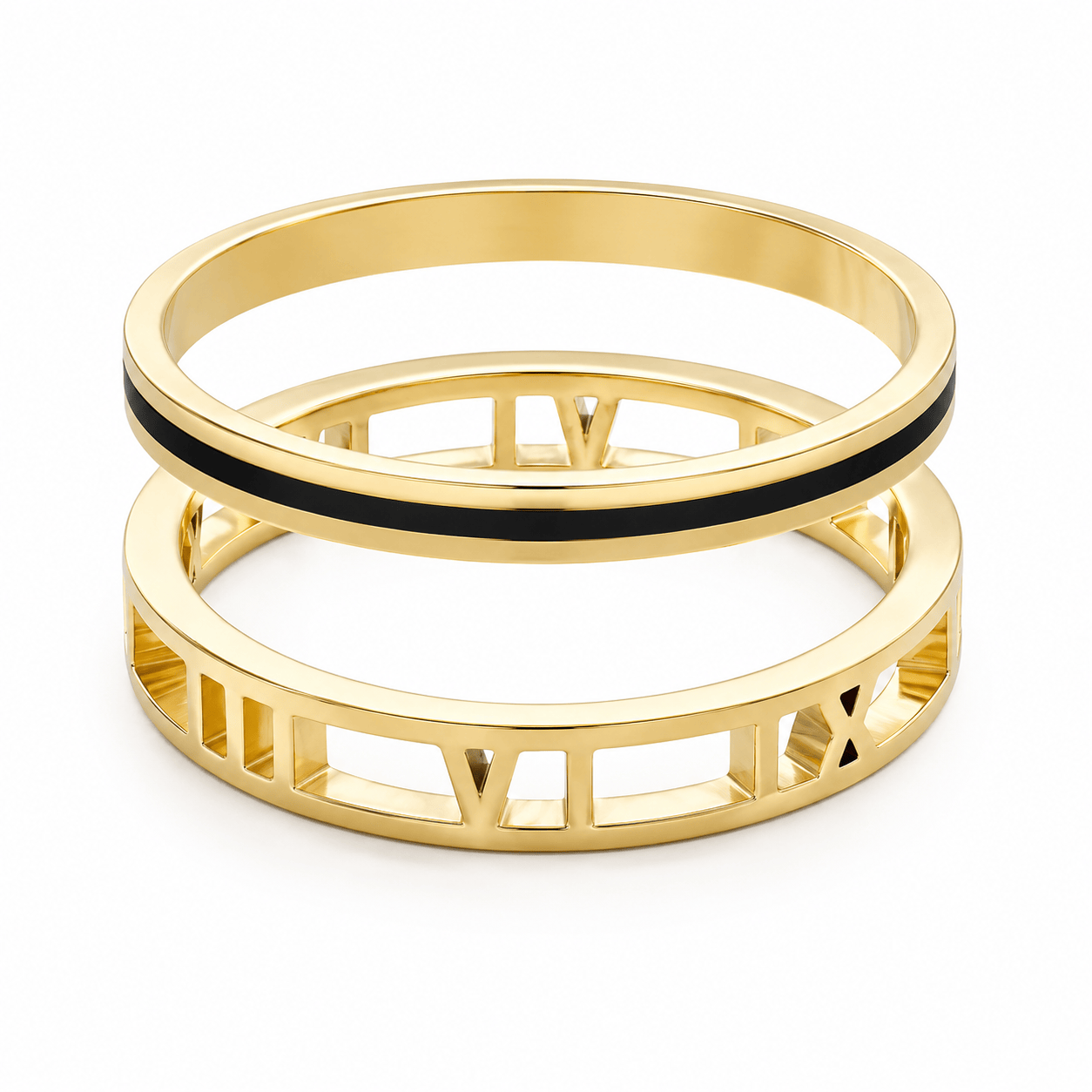 Bohomoon Stainless Steel Madison Ring Pair