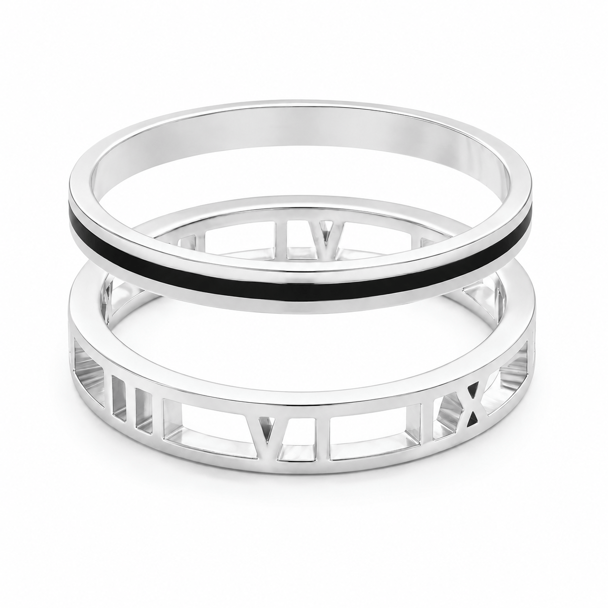 Bohomoon Stainless Steel Madison Ring Pair