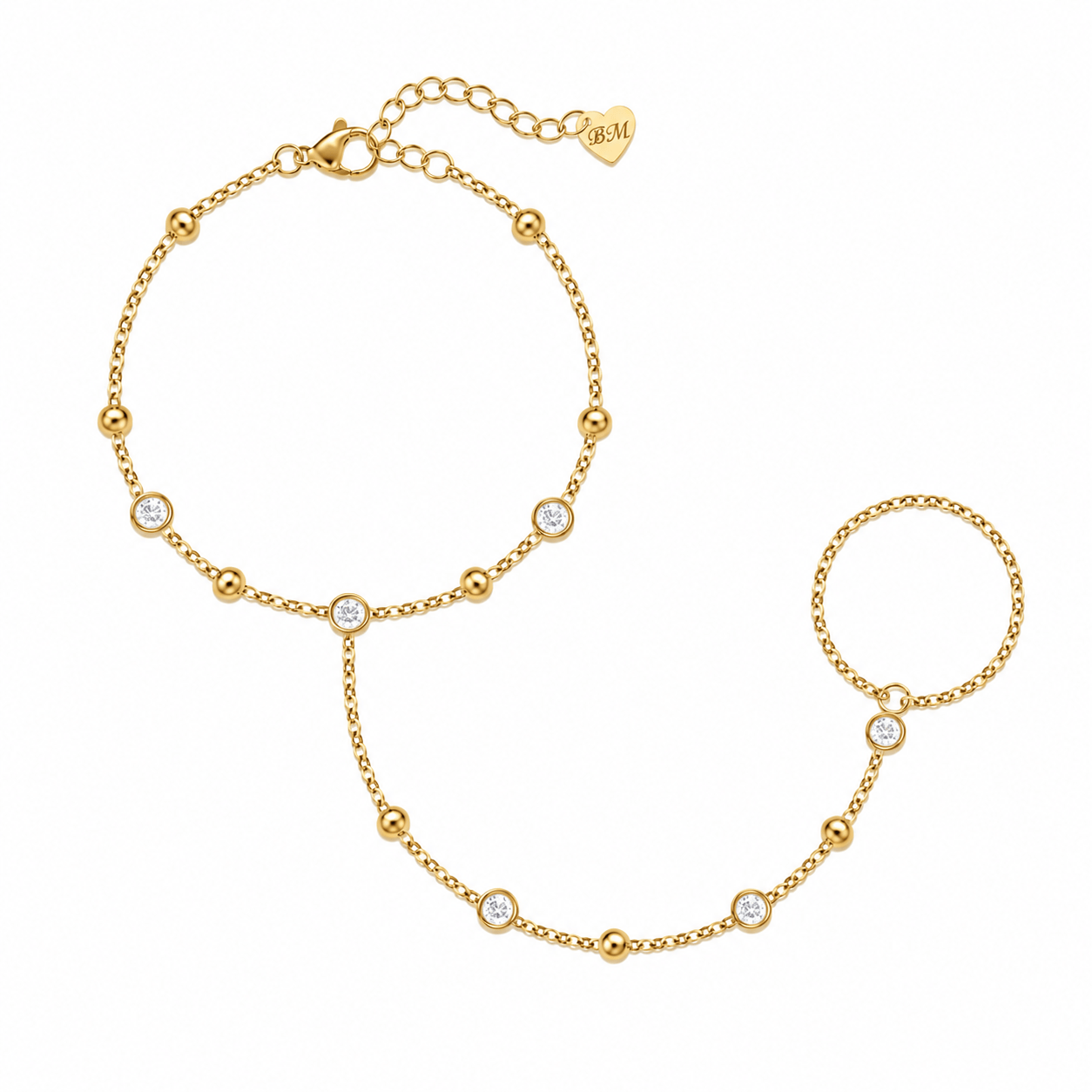 Bohomoon Stainless Steel Martha Hand Chain Bracelet