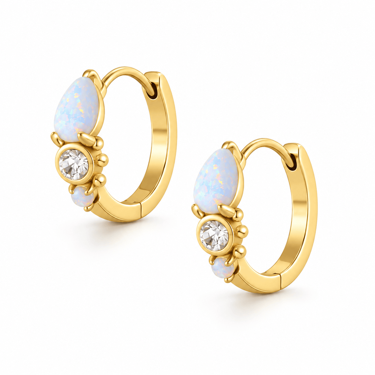 Bohomoon Stainless Steel Mirabel Opal Hoop Earrings