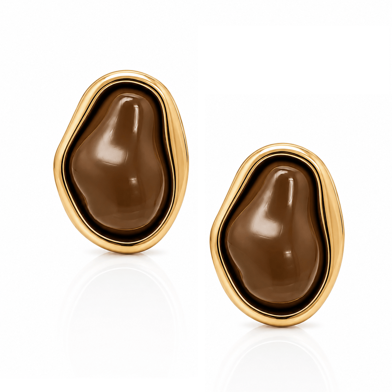 Bohomoon Stainless Steel Mocha Stud Earrings