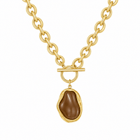 Bohomoon Stainless Steel Mocha TBar Necklace