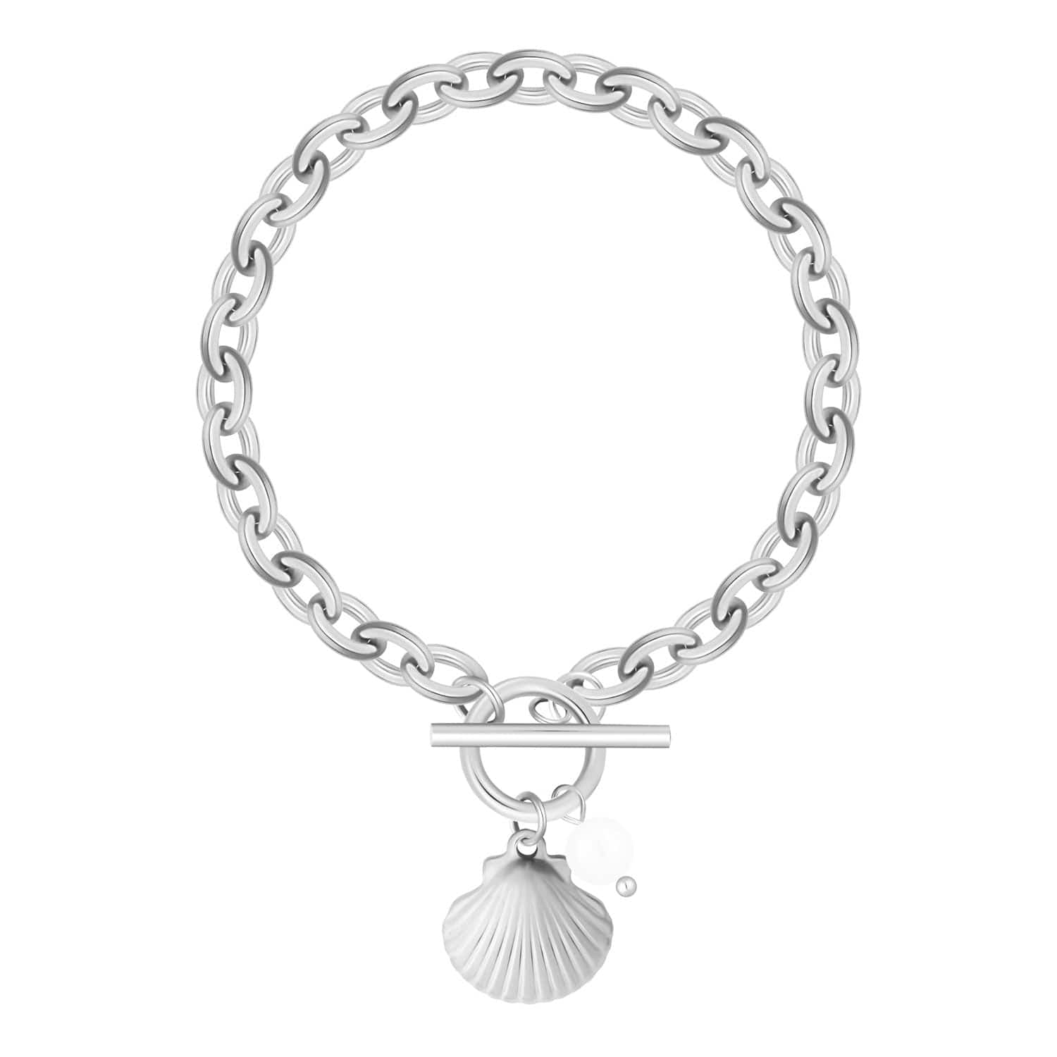 Bohomoon Stainless Steel Monaco Pearl TBar Bracelet