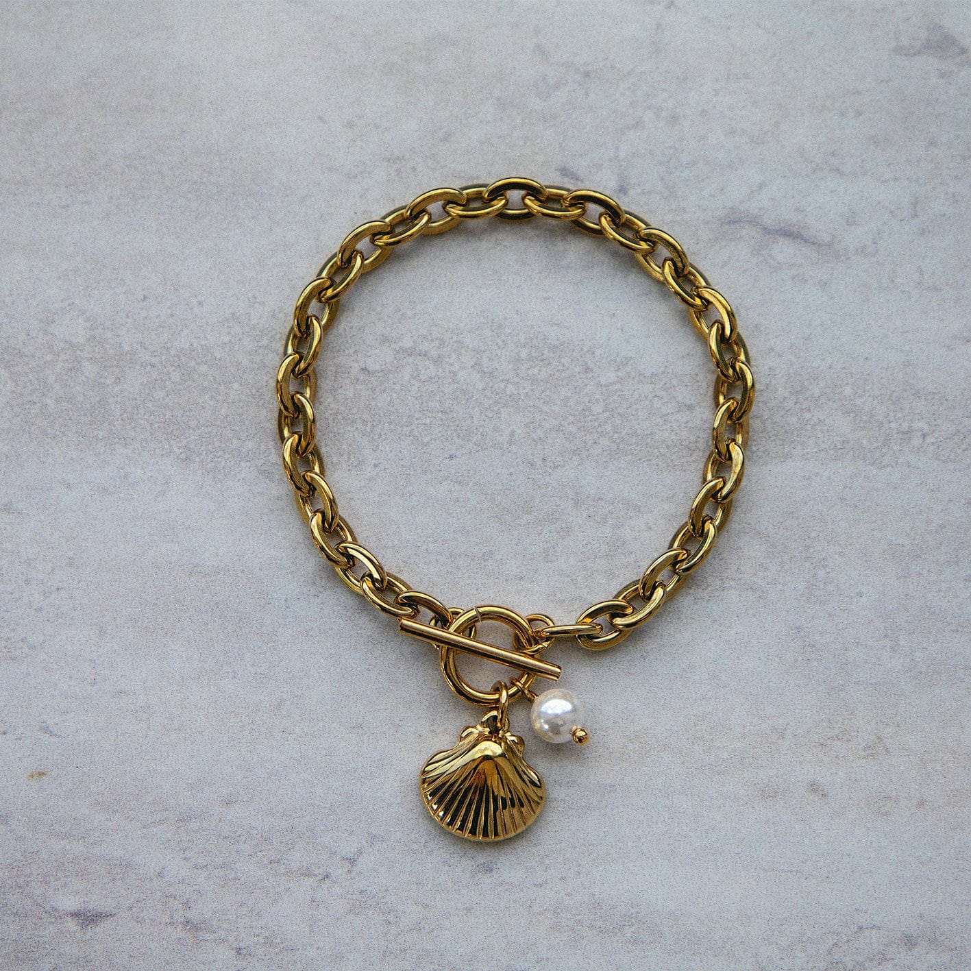 Bohomoon Stainless Steel Monaco Pearl TBar Bracelet