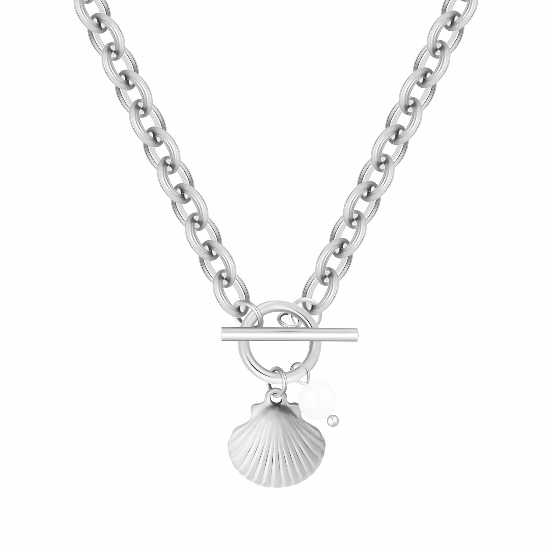 Bohomoon Stainless Steel Monaco Pearl TBar Necklace