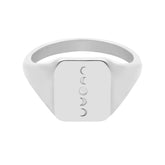 BohoMoon Stainless Steel Moon Phases Signet Ring Silver / US 6 / UK L / EUR 51 (small)