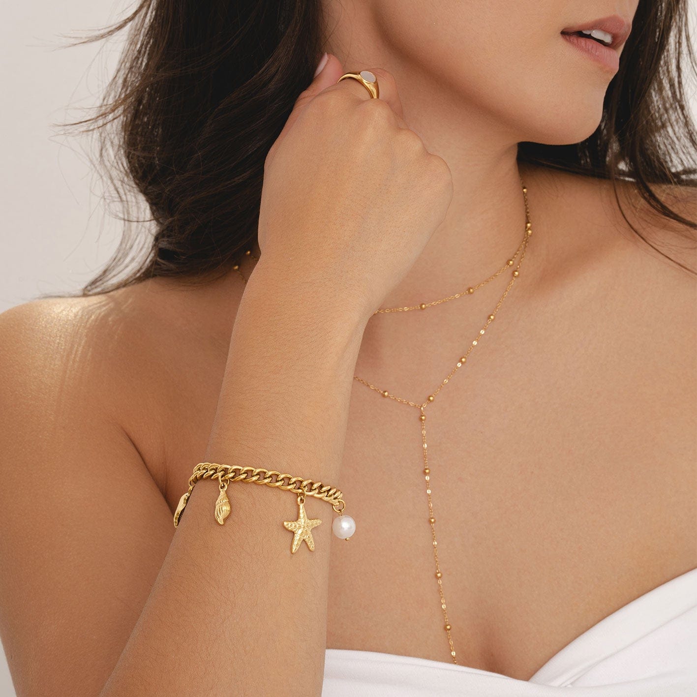 Bohomoon Stainless Steel Nalani Pearl Bracelet