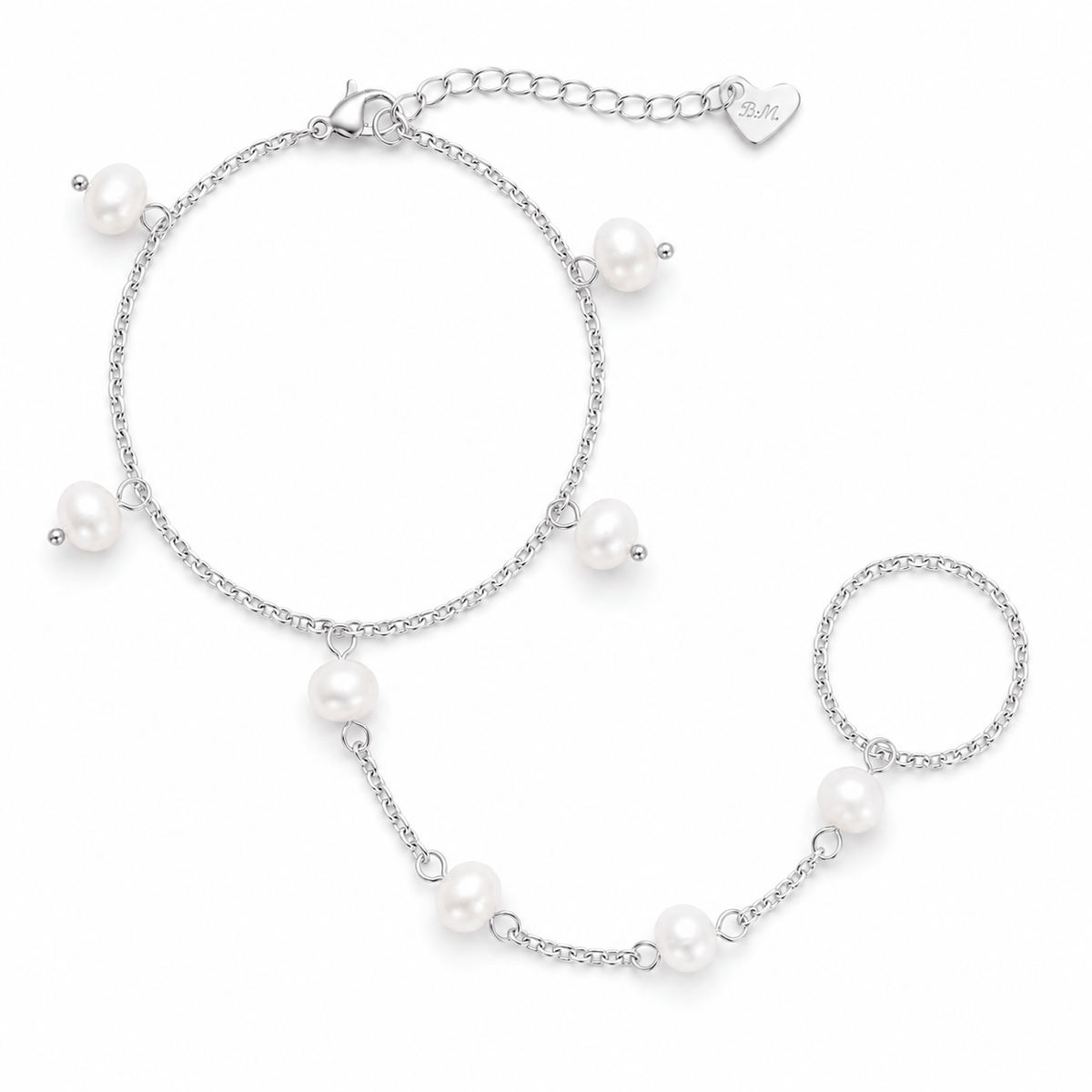 Bohomoon Stainless Steel Nori Hand Chain Bracelet