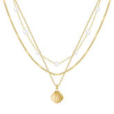 Bohomoon Stainless Steel Oasis Pearl Layered Necklace