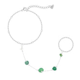 Bohomoon Stainless Steel Olive Hand Chain Bracelet