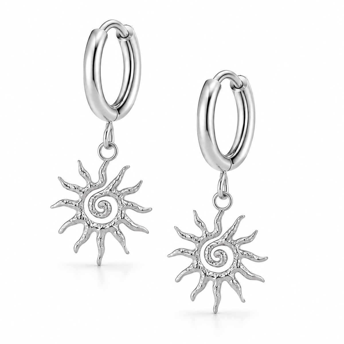 Bohomoon Stainless Steel Mini Ibiza Sun Hoop Earrings