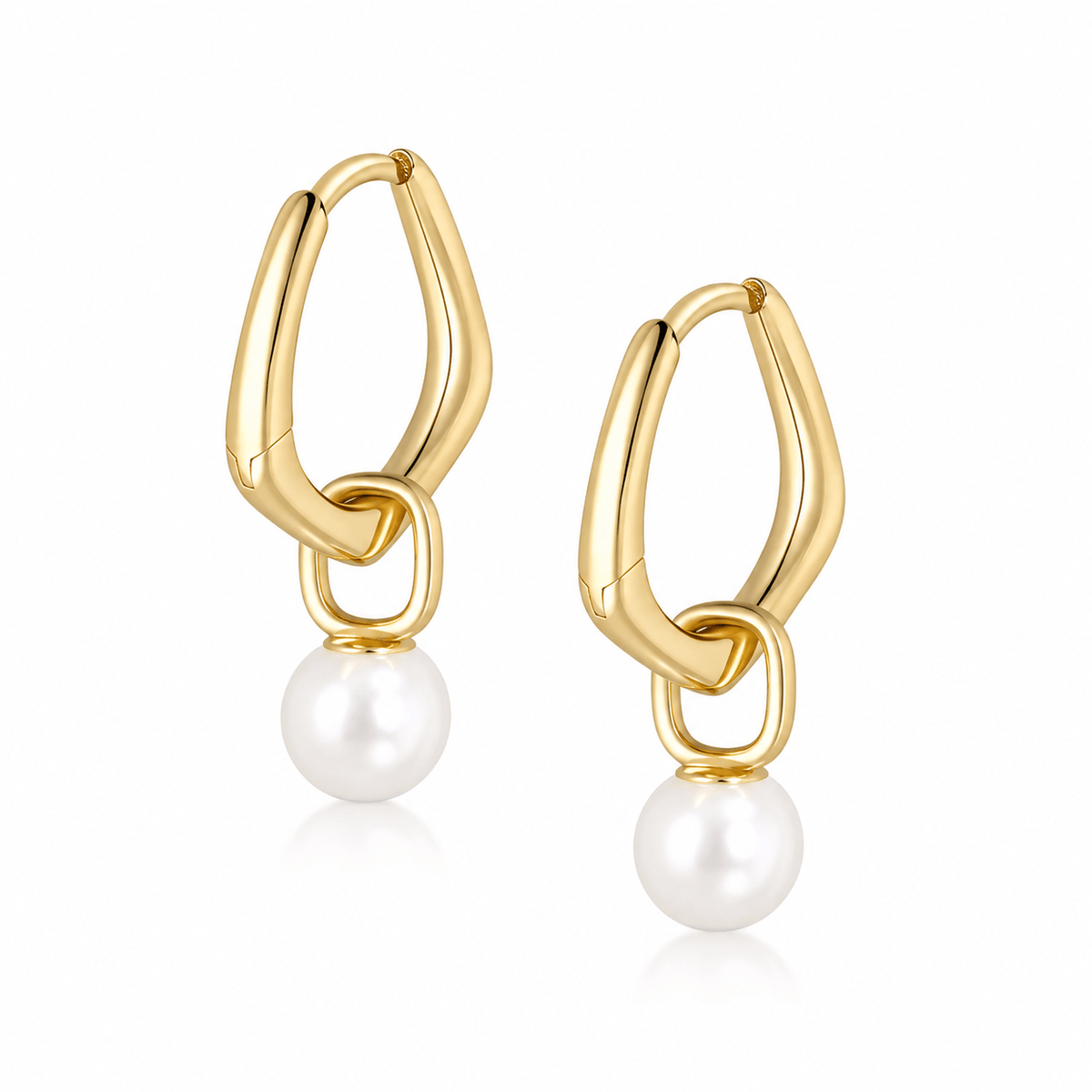 Bohomoon Stainless Steel Pia Pearl Hoop Earrings