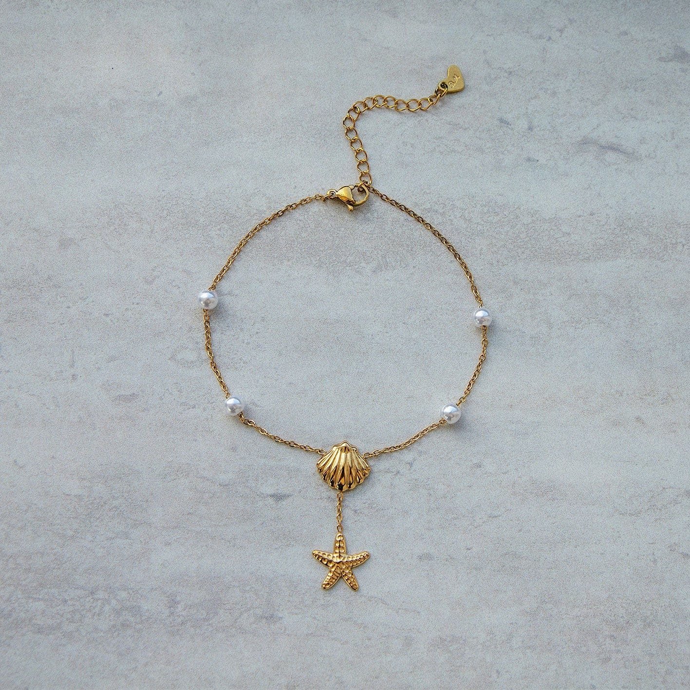 Bohomoon Stainless Steel Positano Pearl Anklet