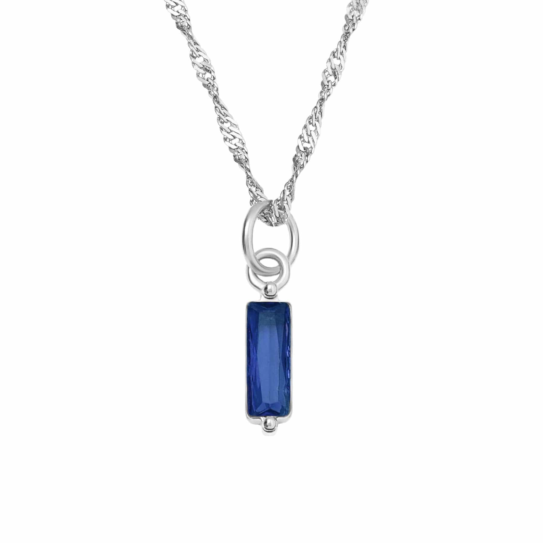 BohoMoon Stainless Steel Quartet Birthstone Necklace Silver / September
