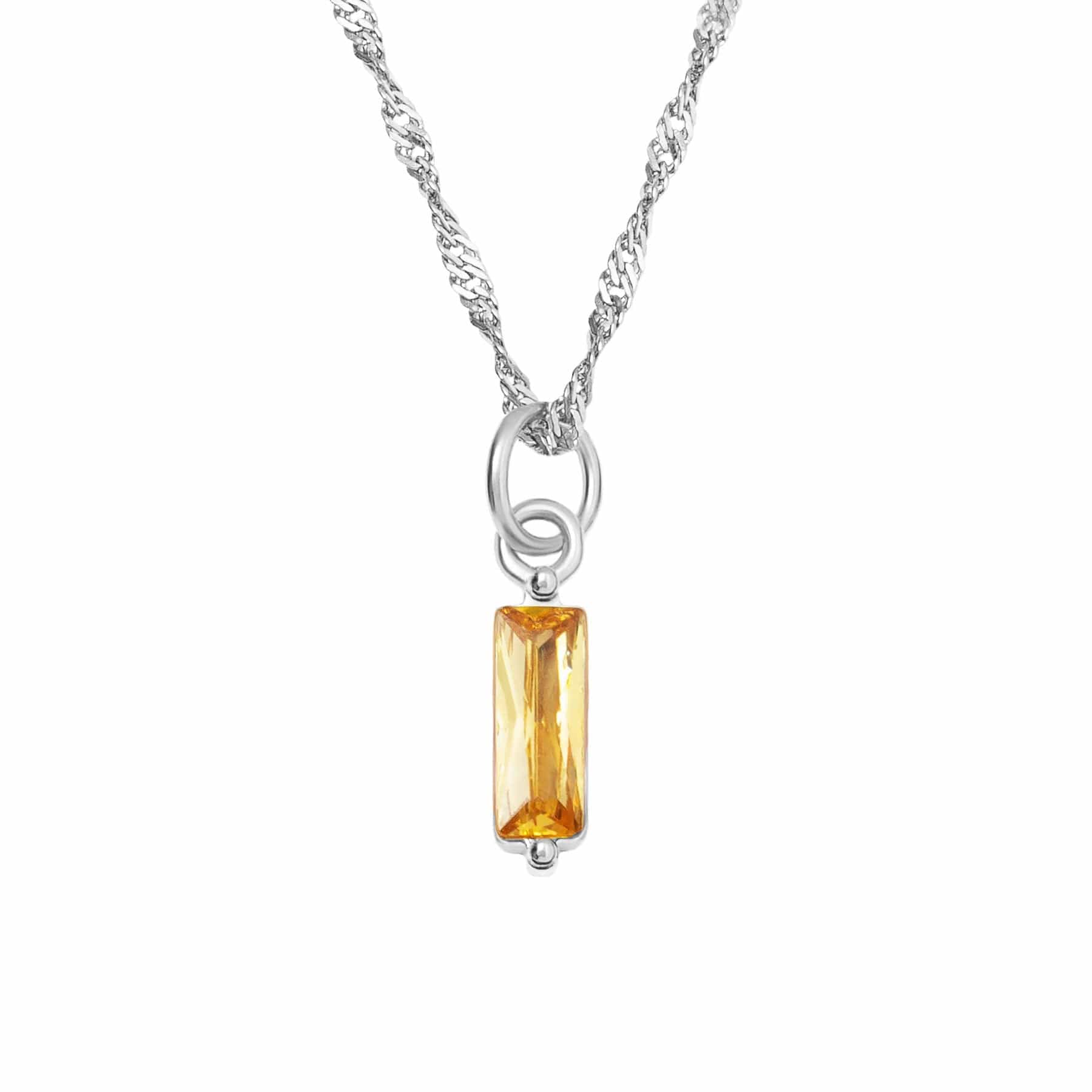 BohoMoon Stainless Steel Quartet Birthstone Necklace Silver / November