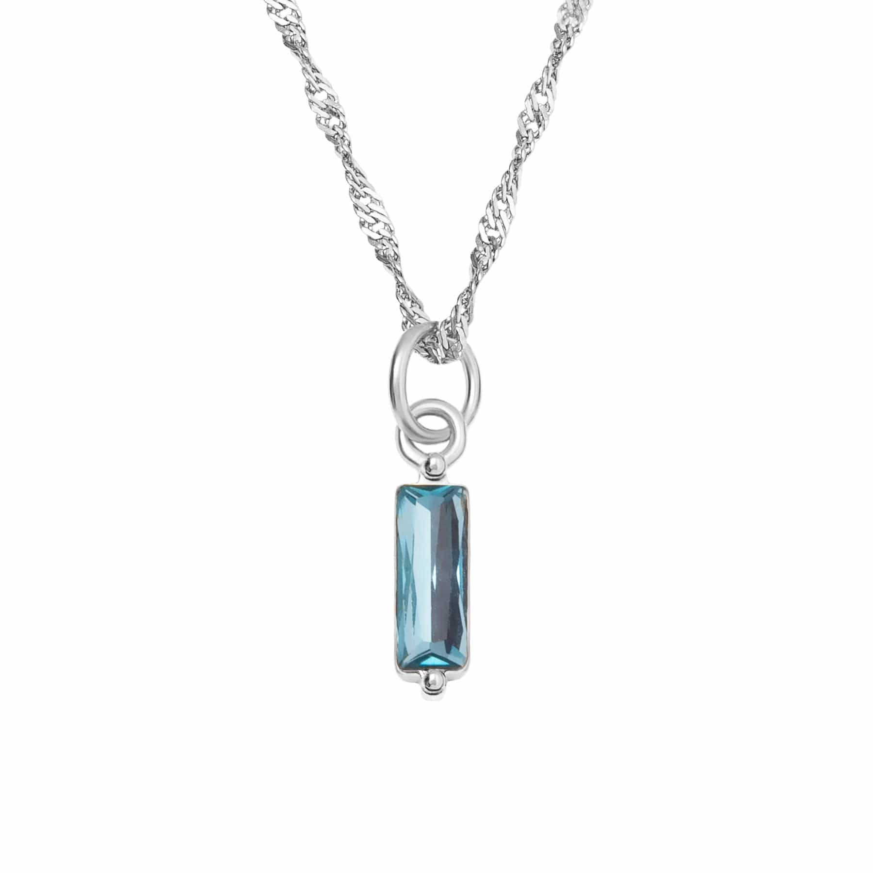 BohoMoon Stainless Steel Quartet Birthstone Necklace Silver / December