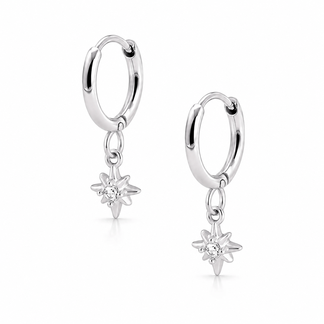 Bohomoon Stainless Steel Radiance Star Hoop Earrings