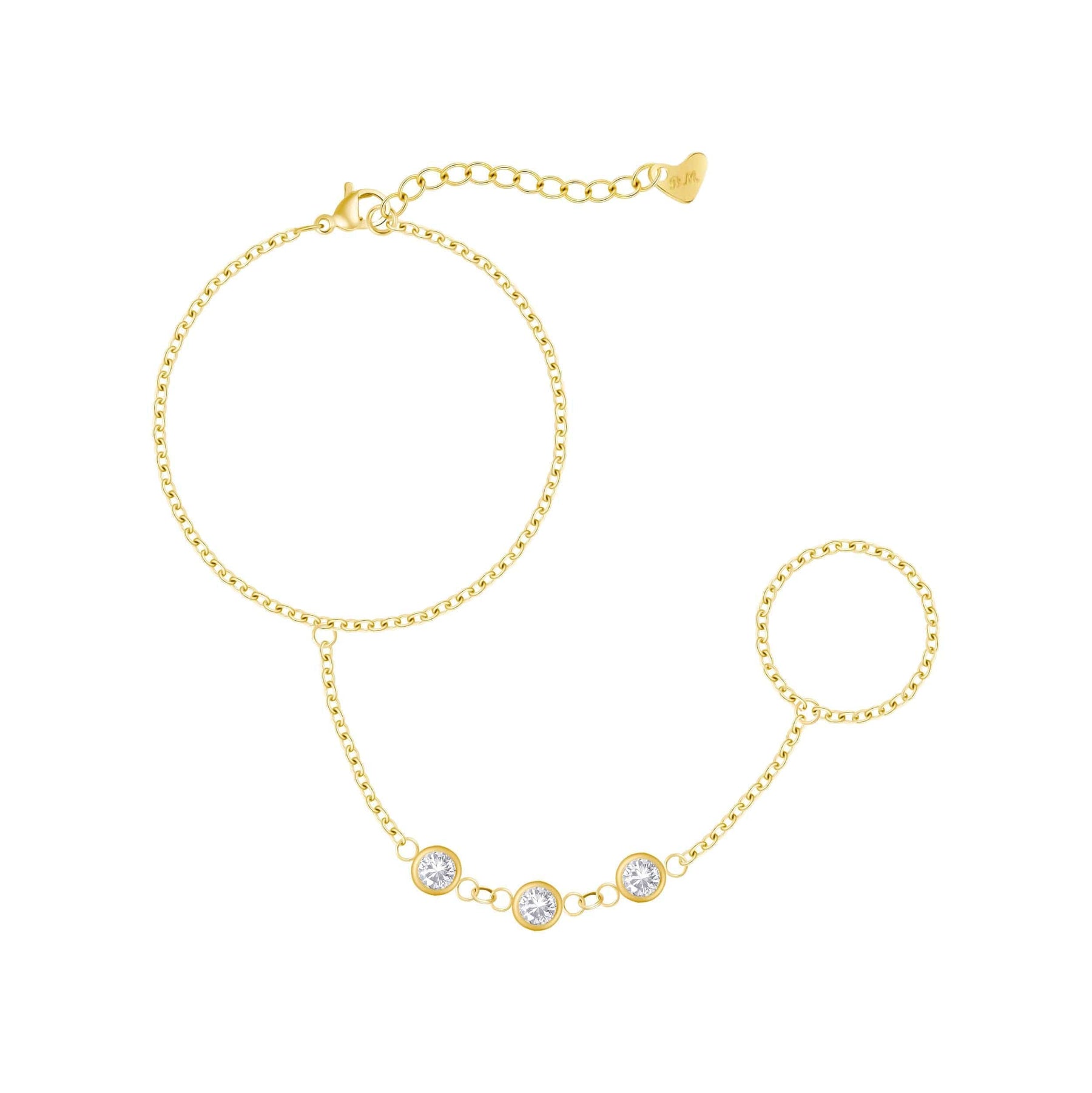 Bohomoon Stainless Steel Raquel Hand Chain Bracelet