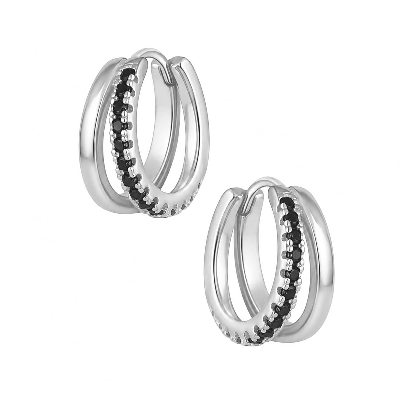 Bohomoon Stainless Steel Raven Hoop Earrings