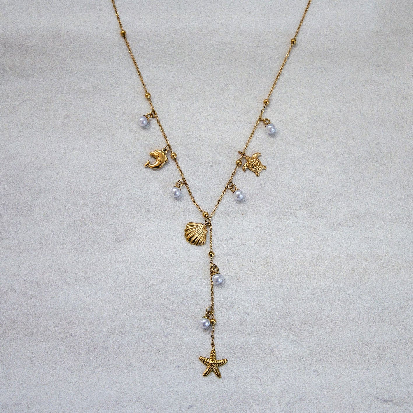 Bohomoon Stainless Steel Reef Lariat Necklace