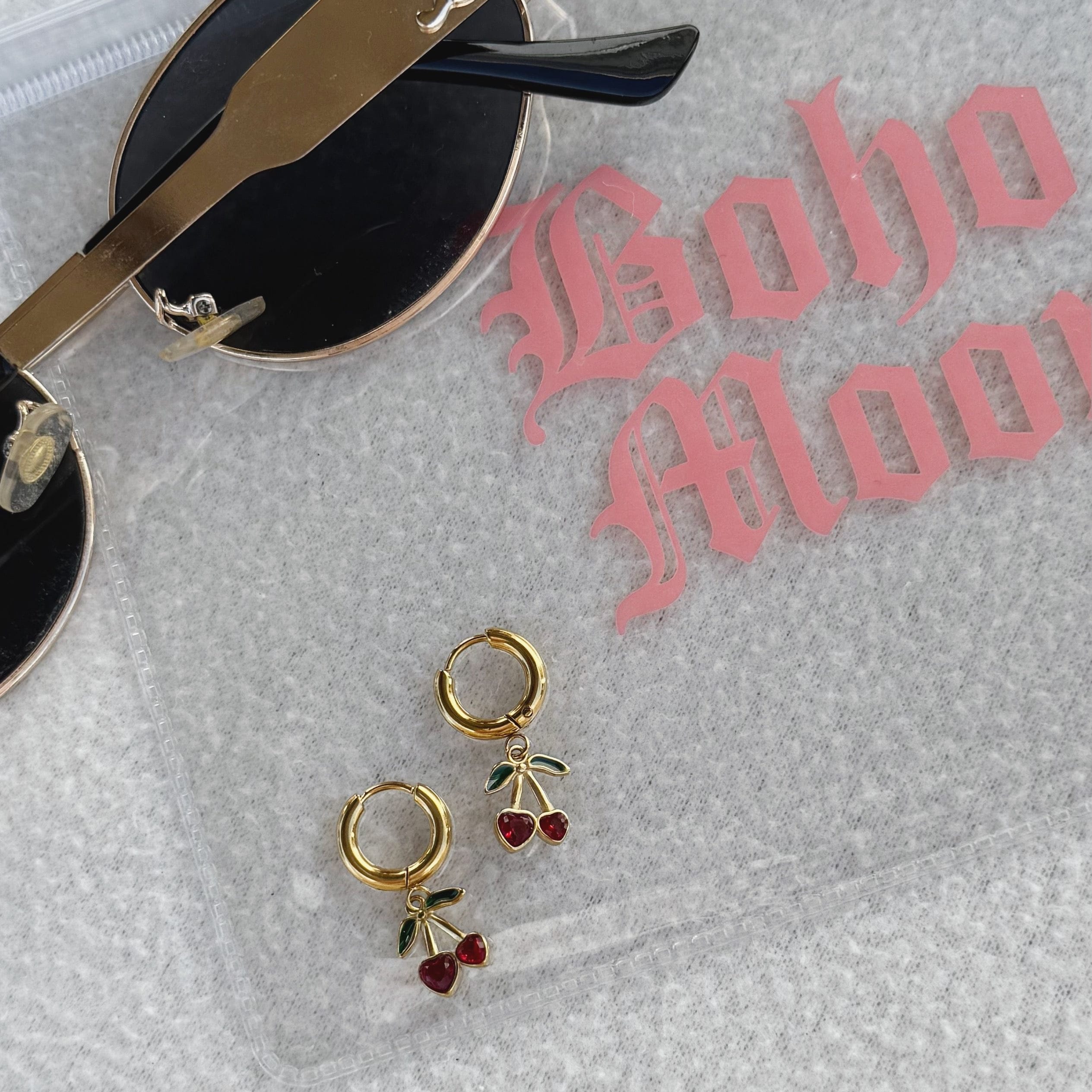 Bohomoon Stainless Steel Rouge Hoop Earrings