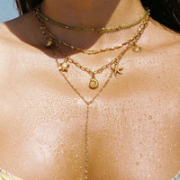 Bohomoon Stainless Steel Ruby Lariat Necklace