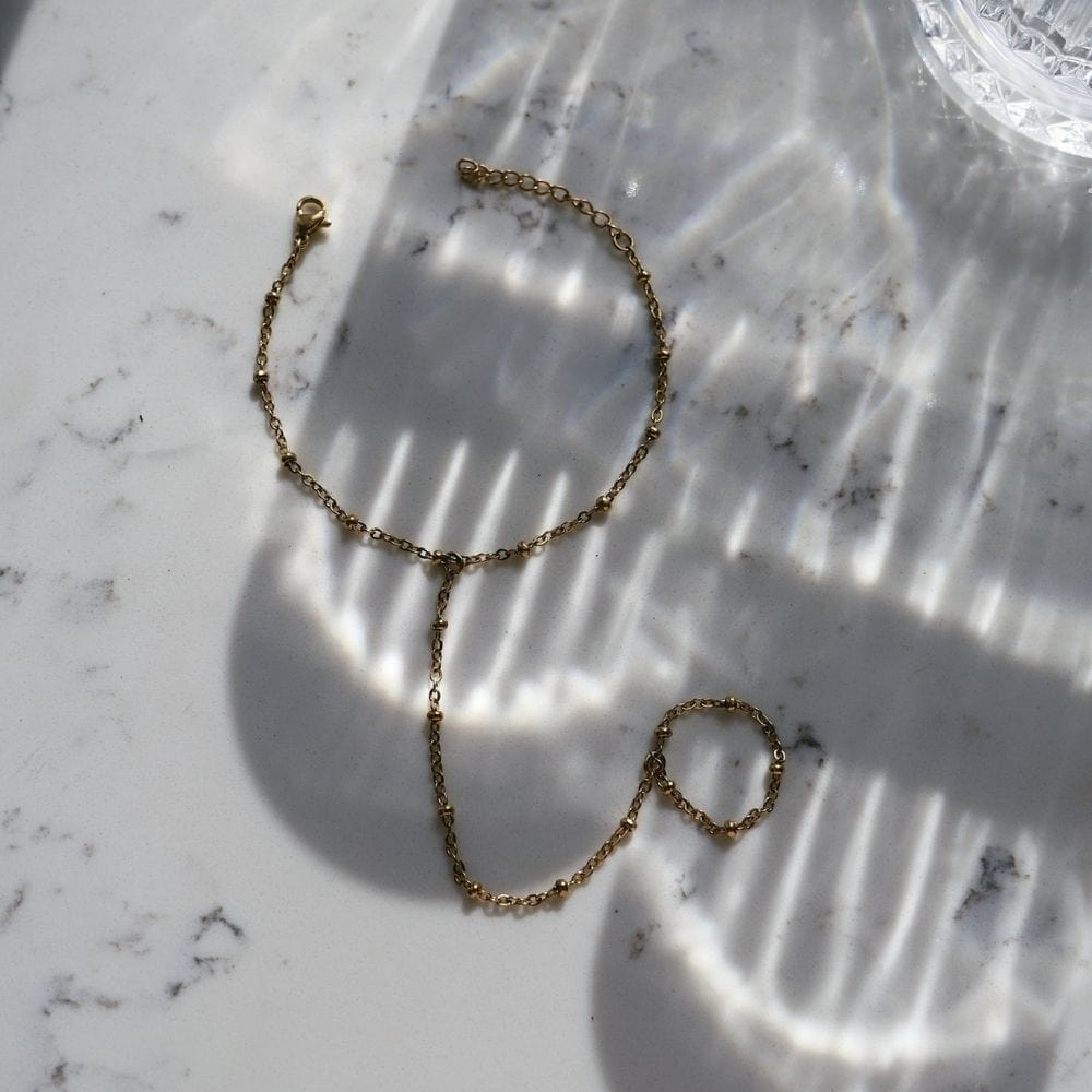 Bohomoon Stainless Steel Saint Hand Chain Bracelet