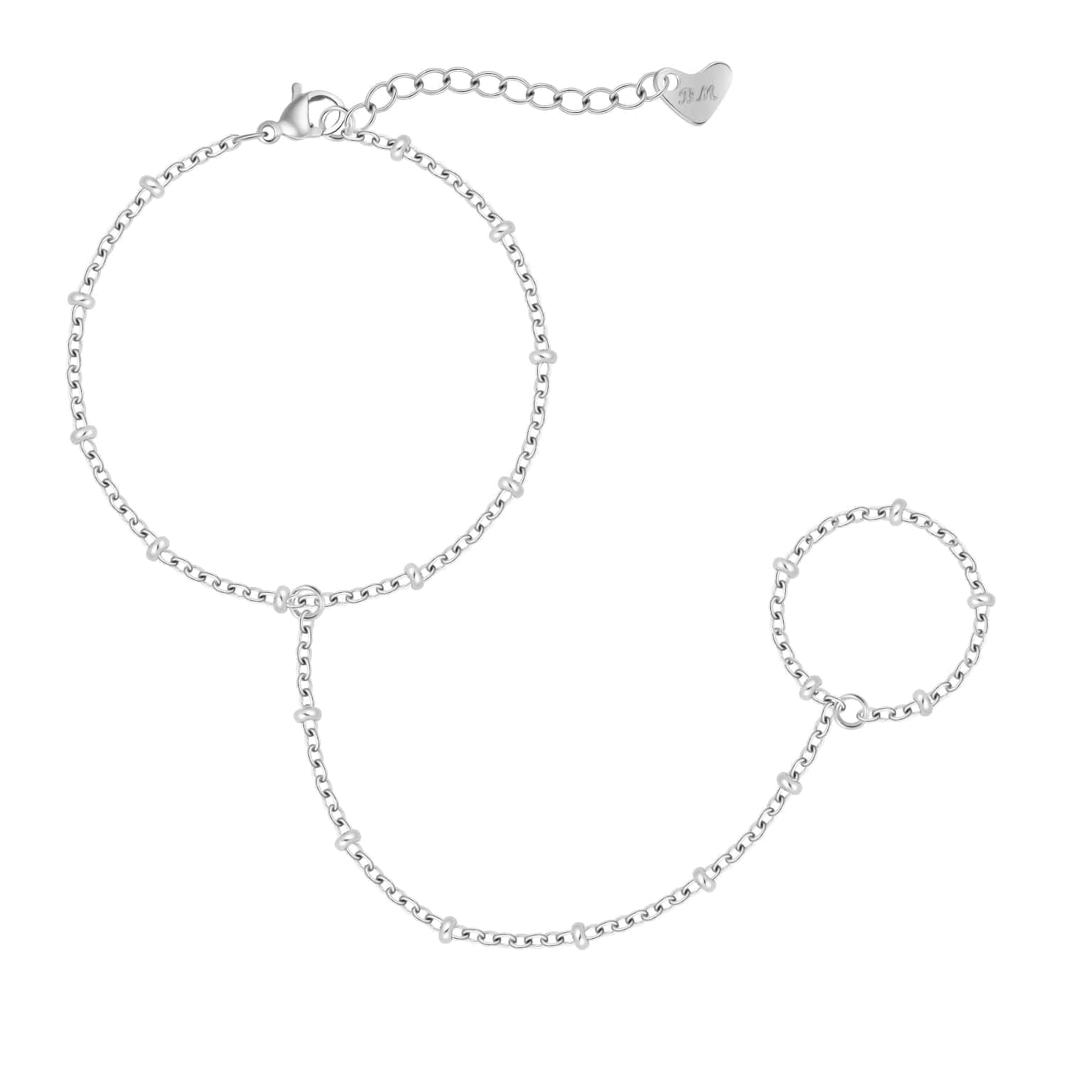 Bohomoon Stainless Steel Saint Hand Chain Bracelet