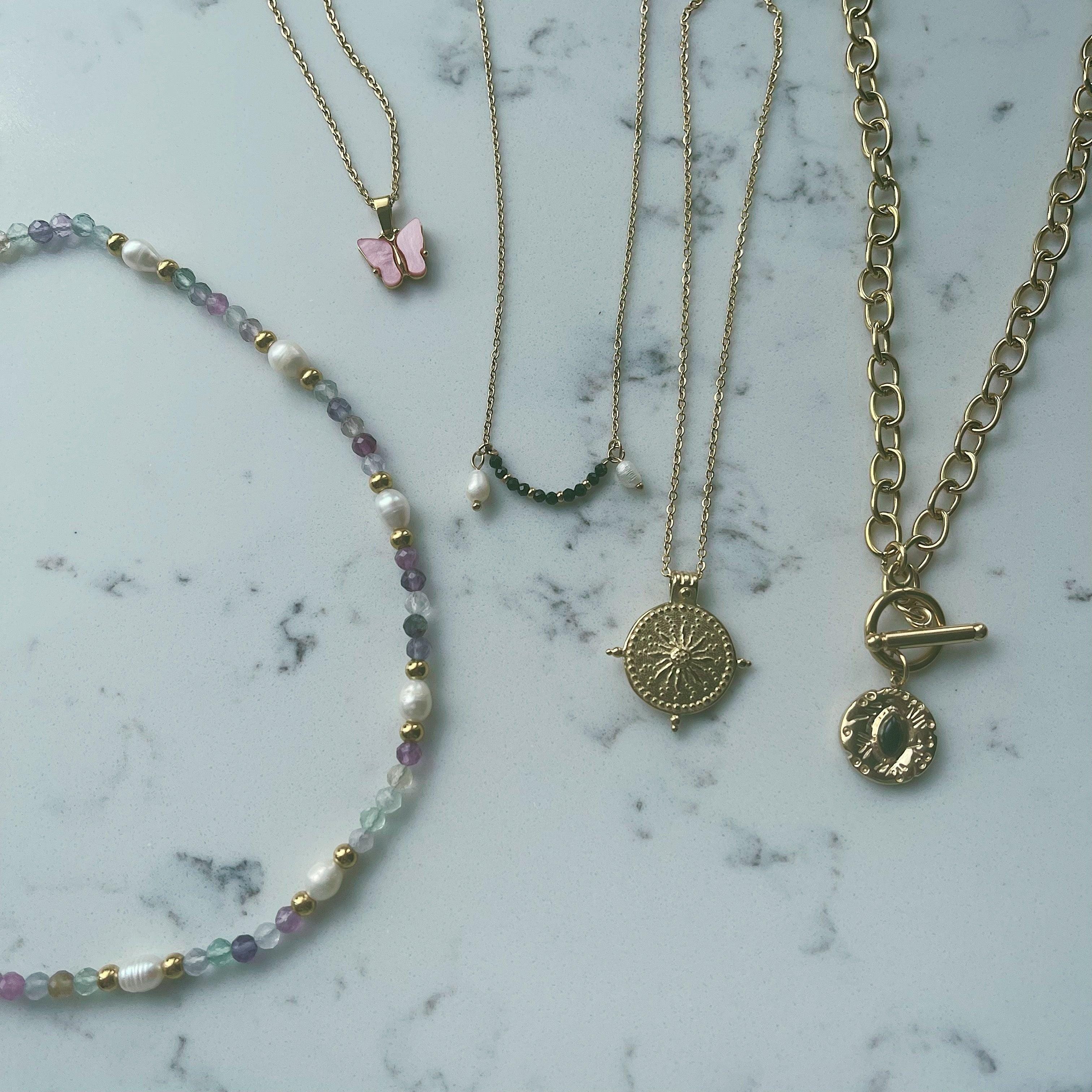 BohoMoon Stainless Steel Sandglass Necklace Gold