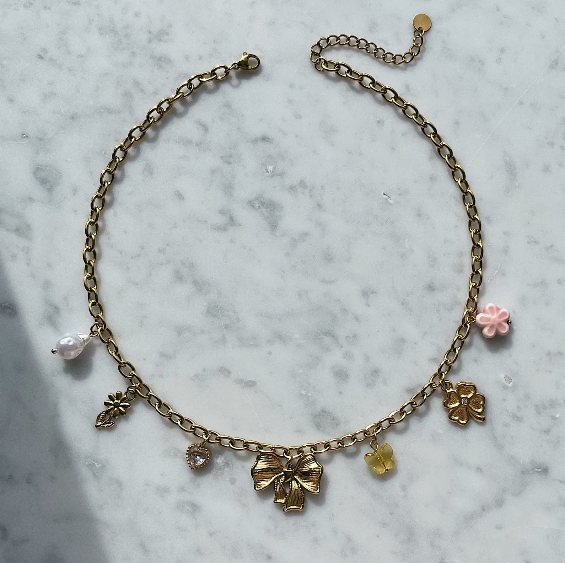 Bohomoon Stainless Steel Scarlett Bow Charm Necklace