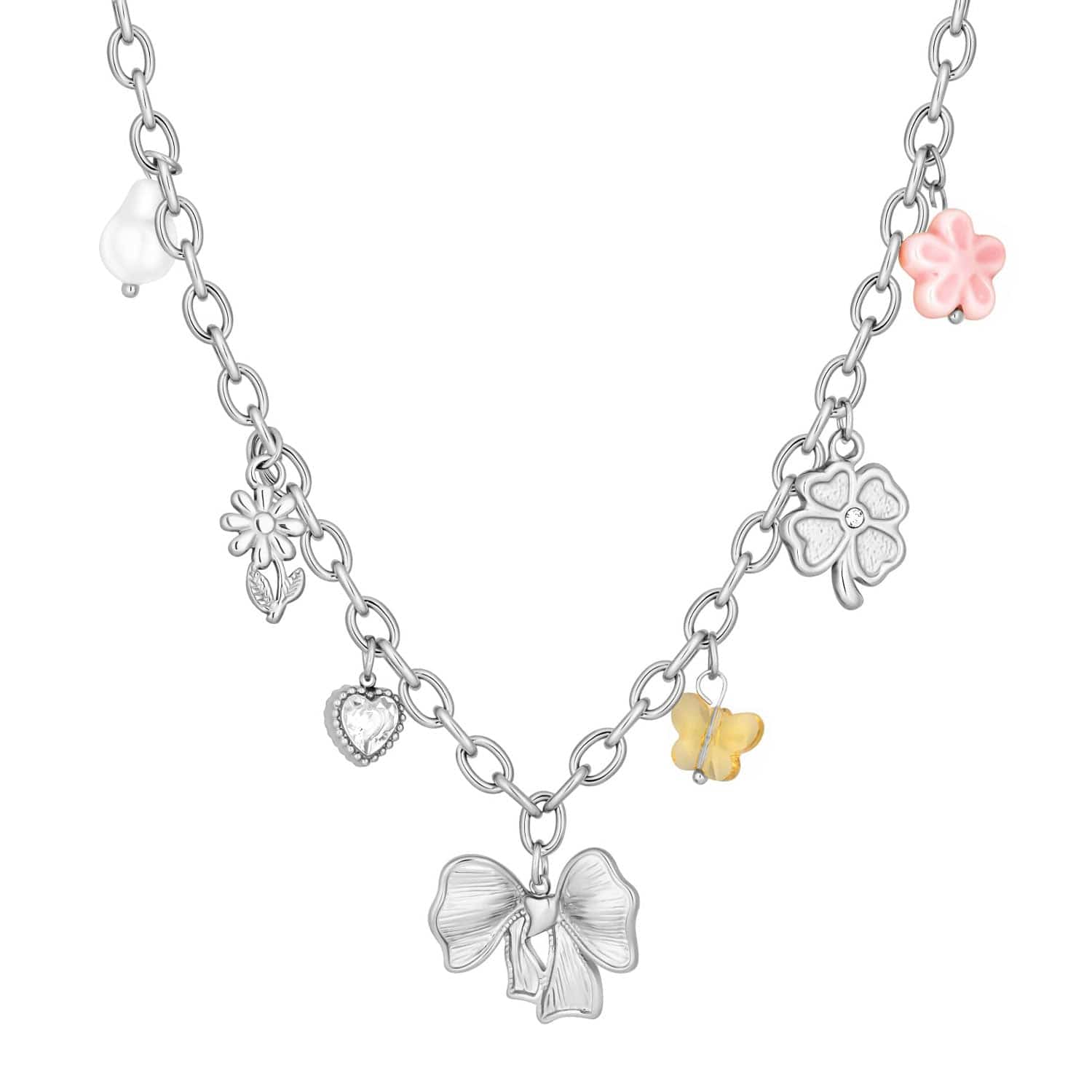 Bohomoon Stainless Steel Scarlett Bow Charm Necklace