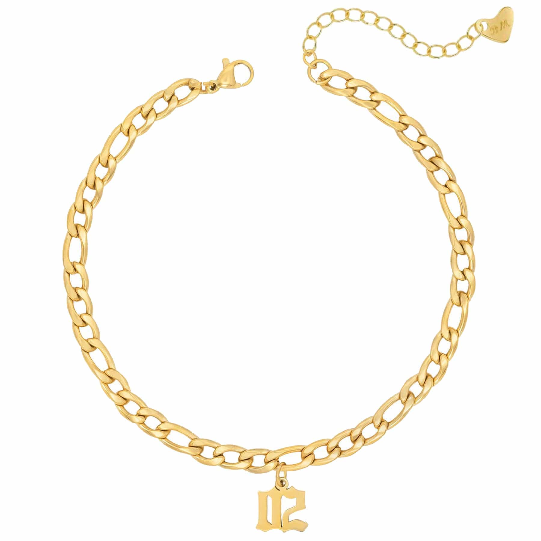 Bohomoon Stainless Steel Sequence Figaro Year Anklet