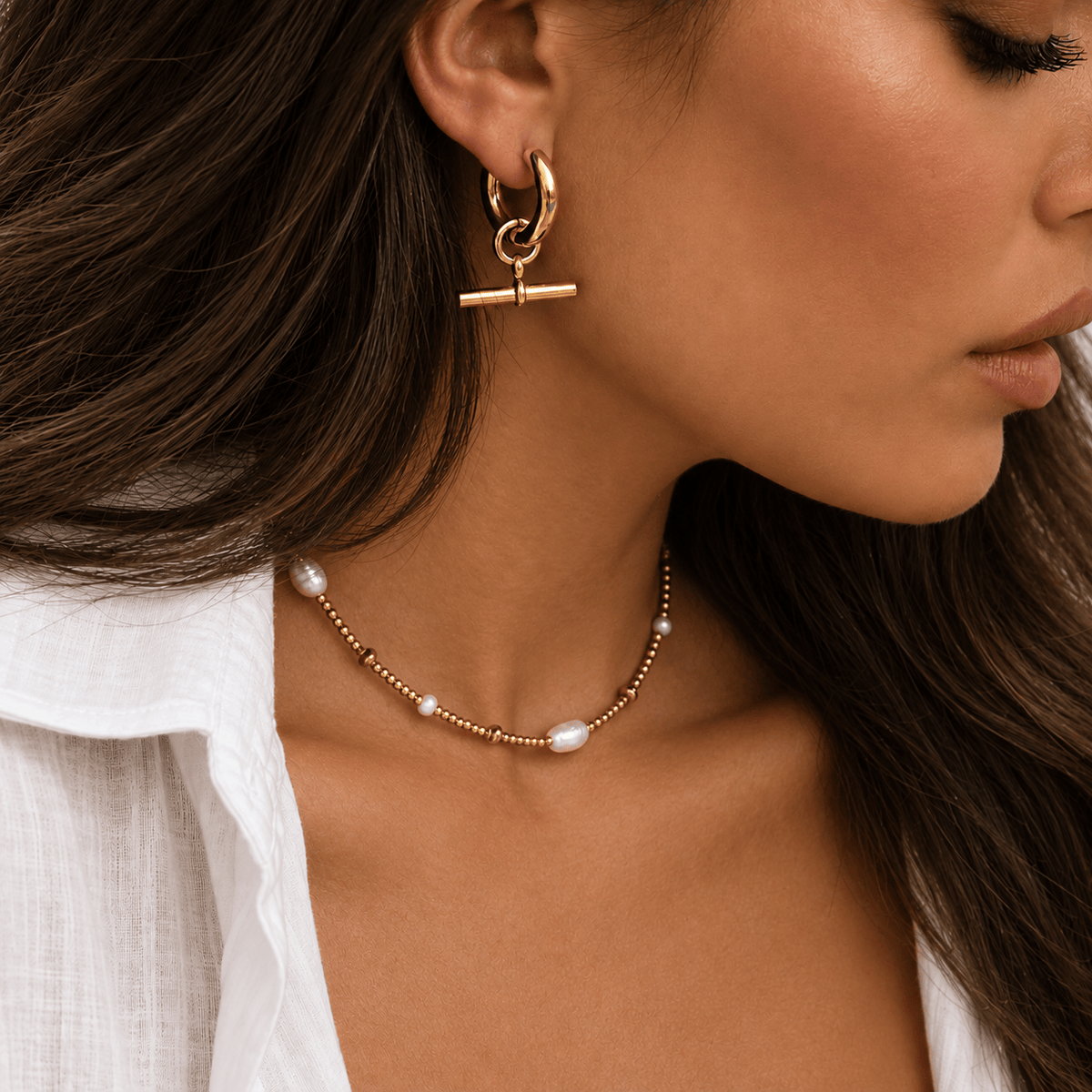 Bohomoon Stainless Steel Set Sail Hoop Earrings