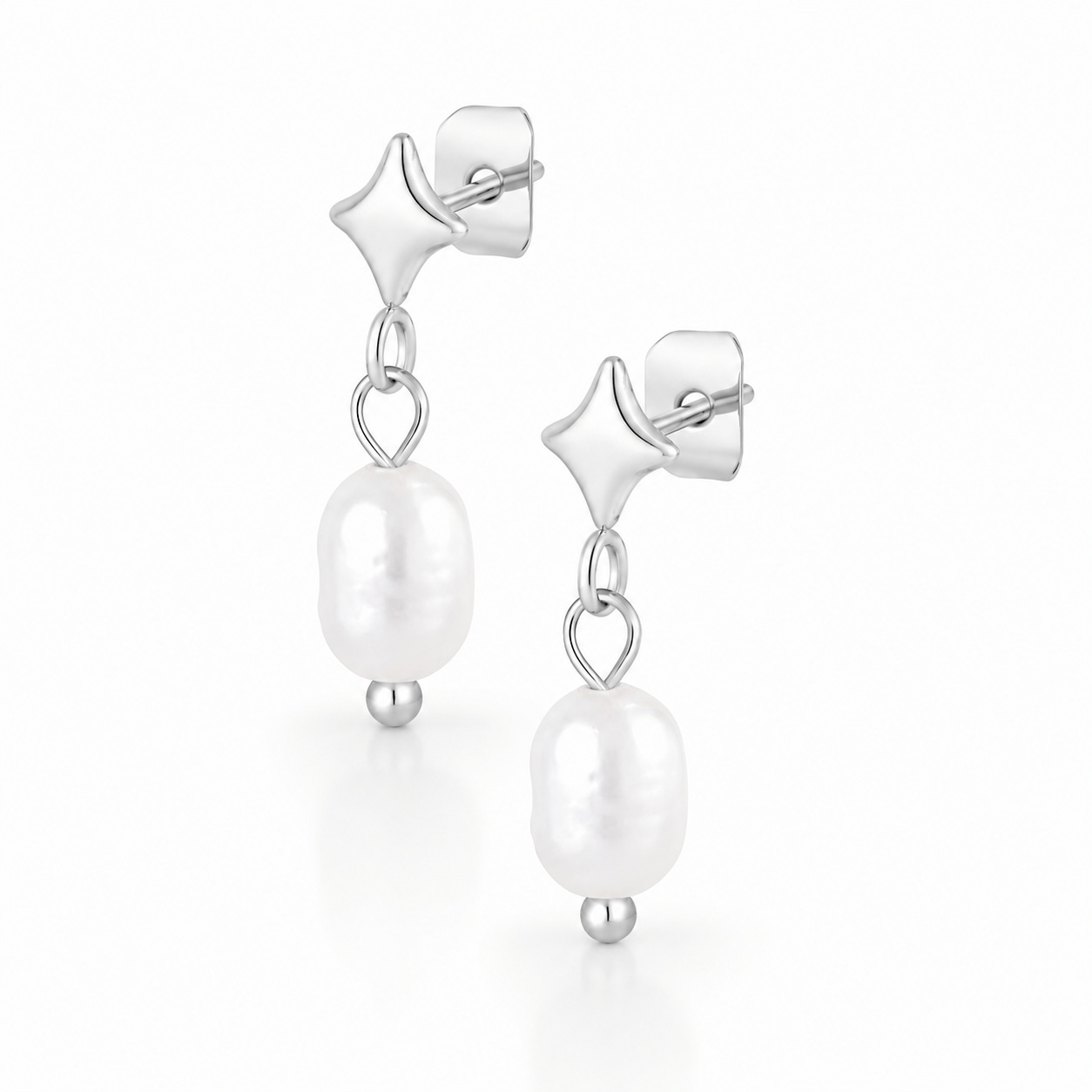Bohomoon Stainless Steel Seychelles Pearl Stud Earrings