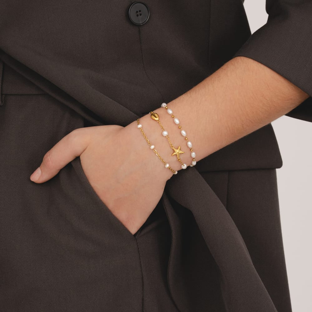 Bohomoon Stainless Steel Sienna Pearl Bracelet