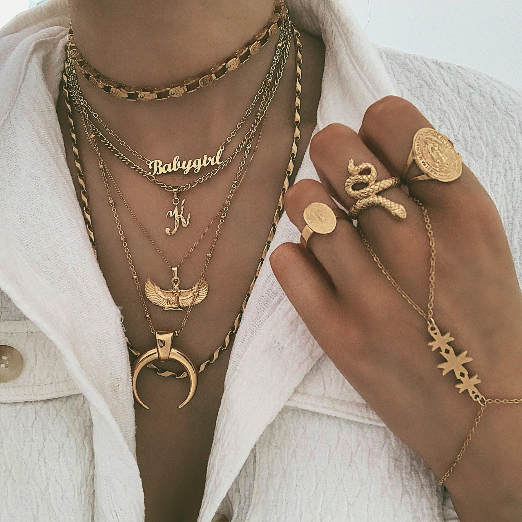 BohoMoon Stainless Steel Snake Charmer Ring