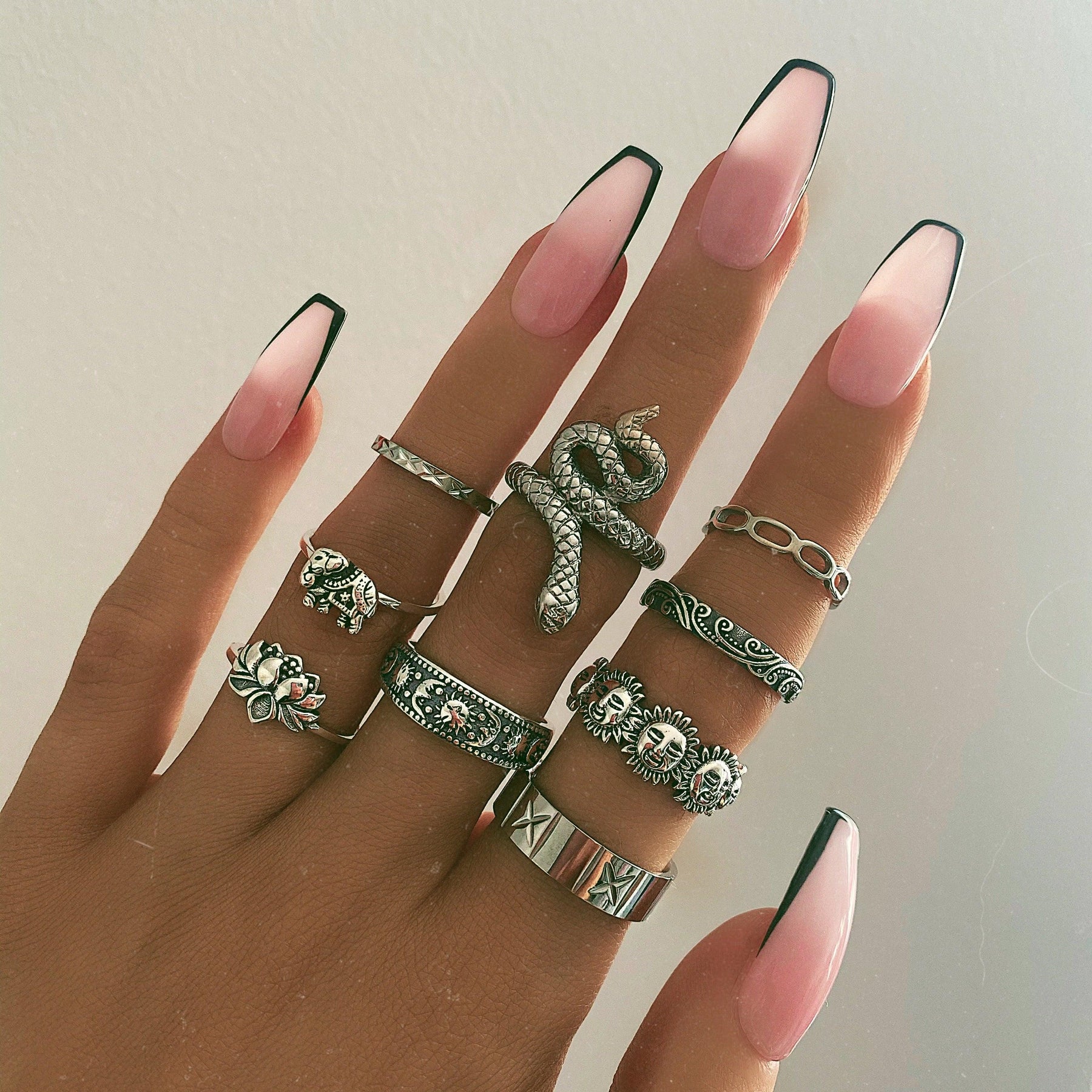 BohoMoon Stainless Steel Snake Charmer Ring