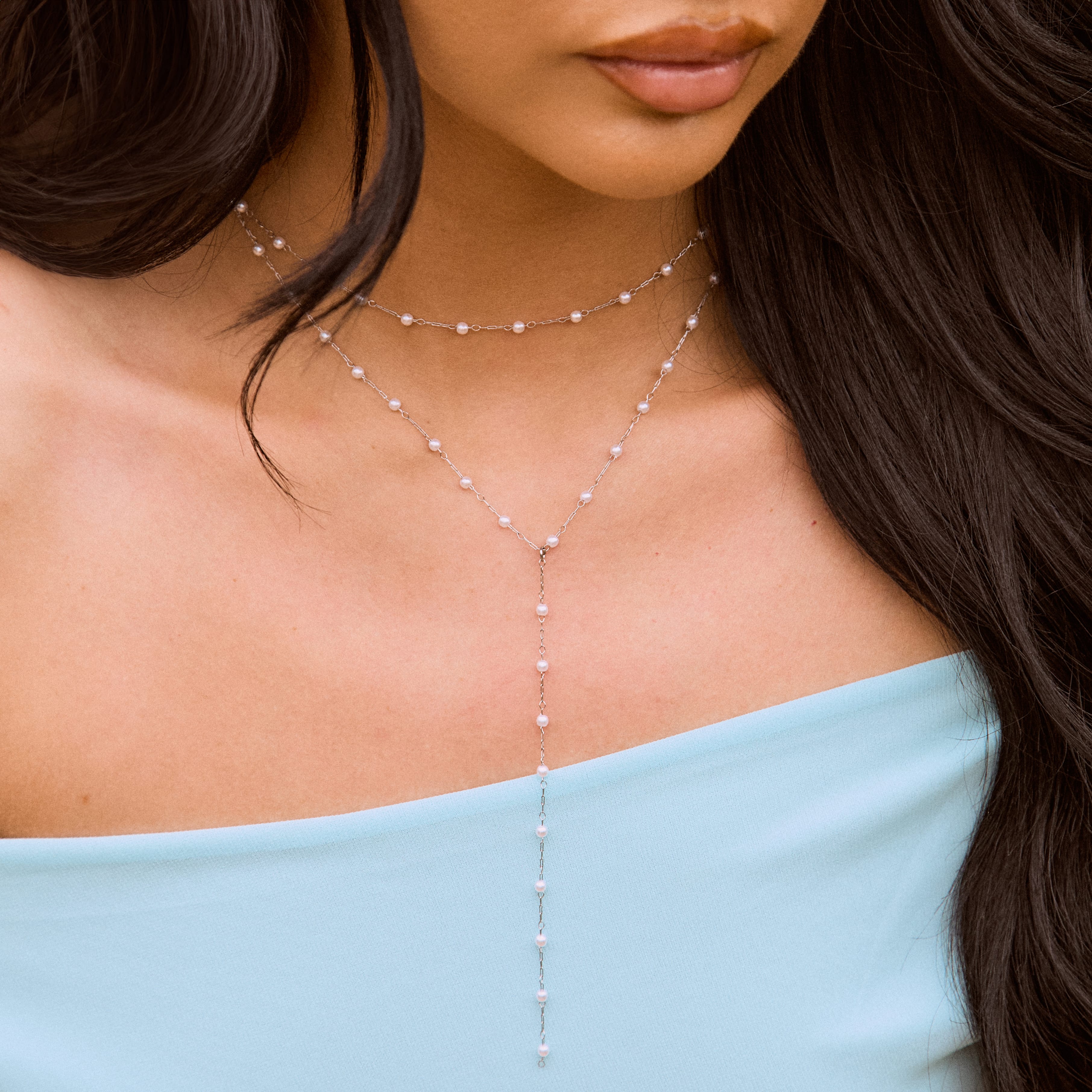 Bohomoon Stainless Steel Spencer Pearl Choker / Necklace