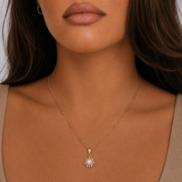 Bohomoon Stainless Steel Sunbeam Opal Necklace
