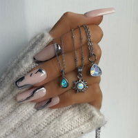 BohoMoon Stainless Steel Sunbeam Opal Necklace