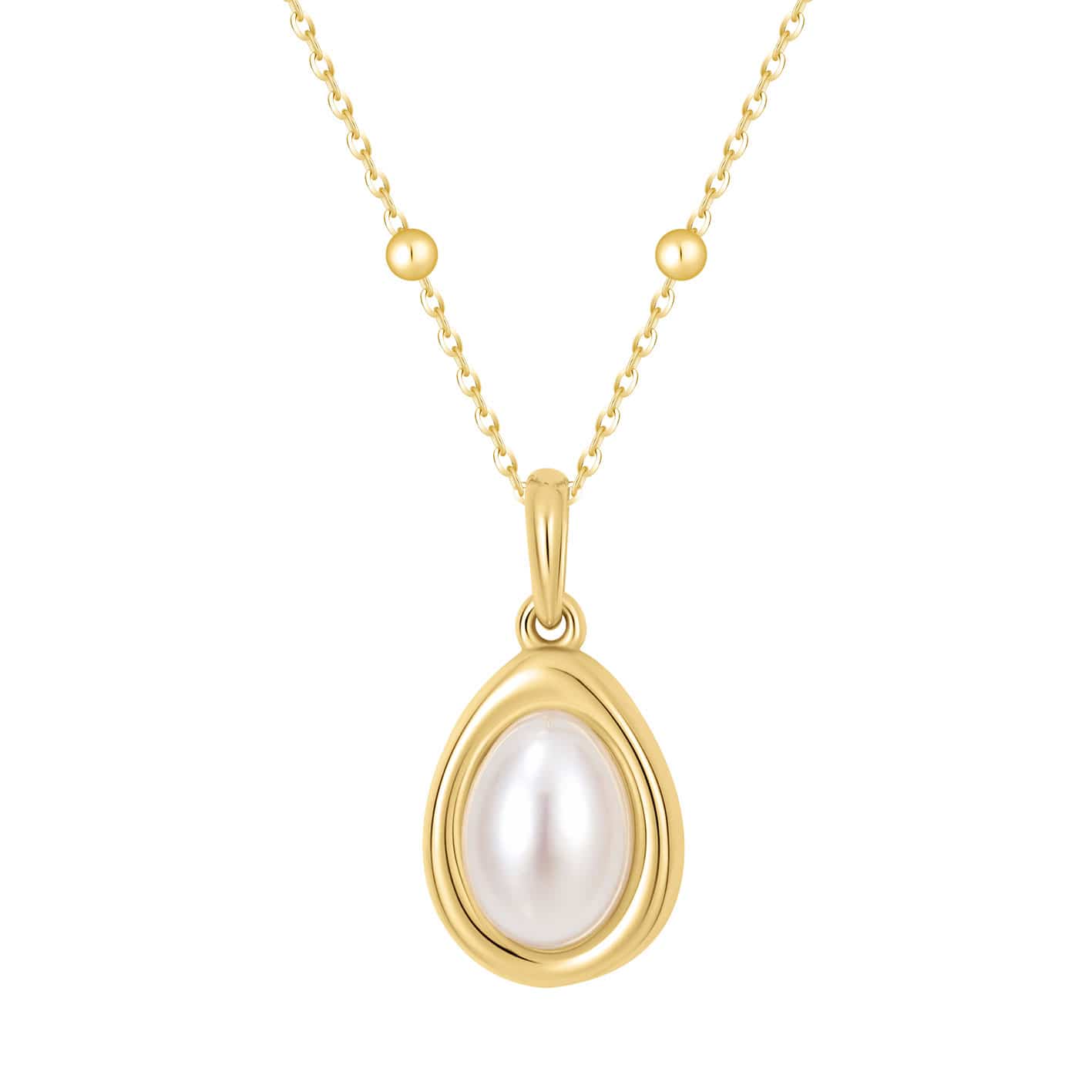 Bohomoon Stainless Steel Sunflare Pearl Necklace