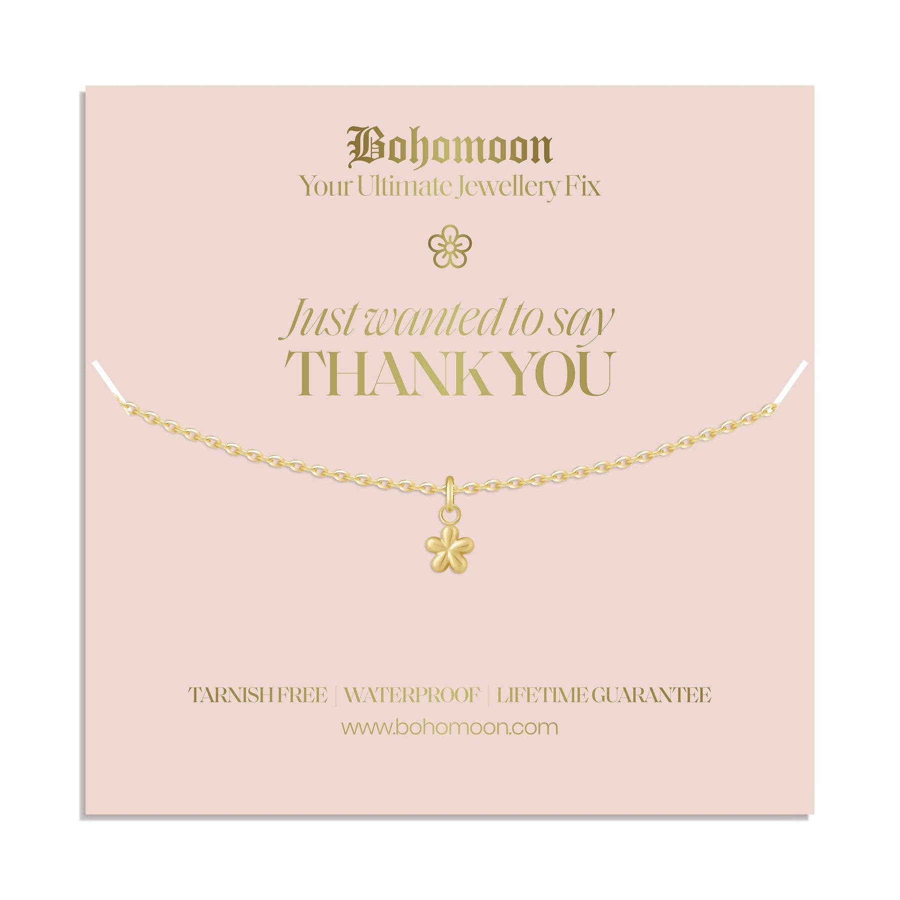 Bohomoon Stainless Steel Thank You Necklace