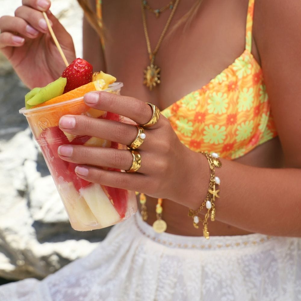 Bohomoon Stainless Steel Tiki Pearl Ring