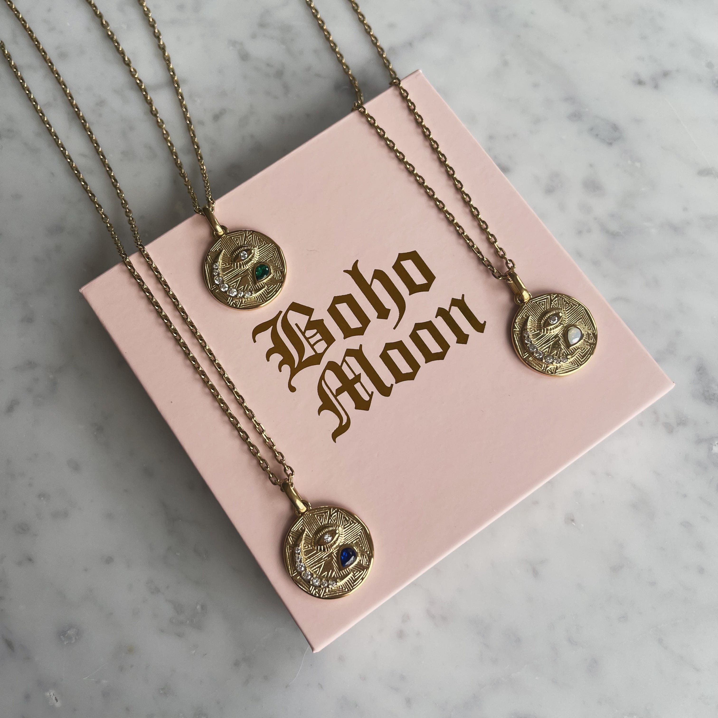 Bohomoon Stainless Steel Trixie Birthstone Necklace
