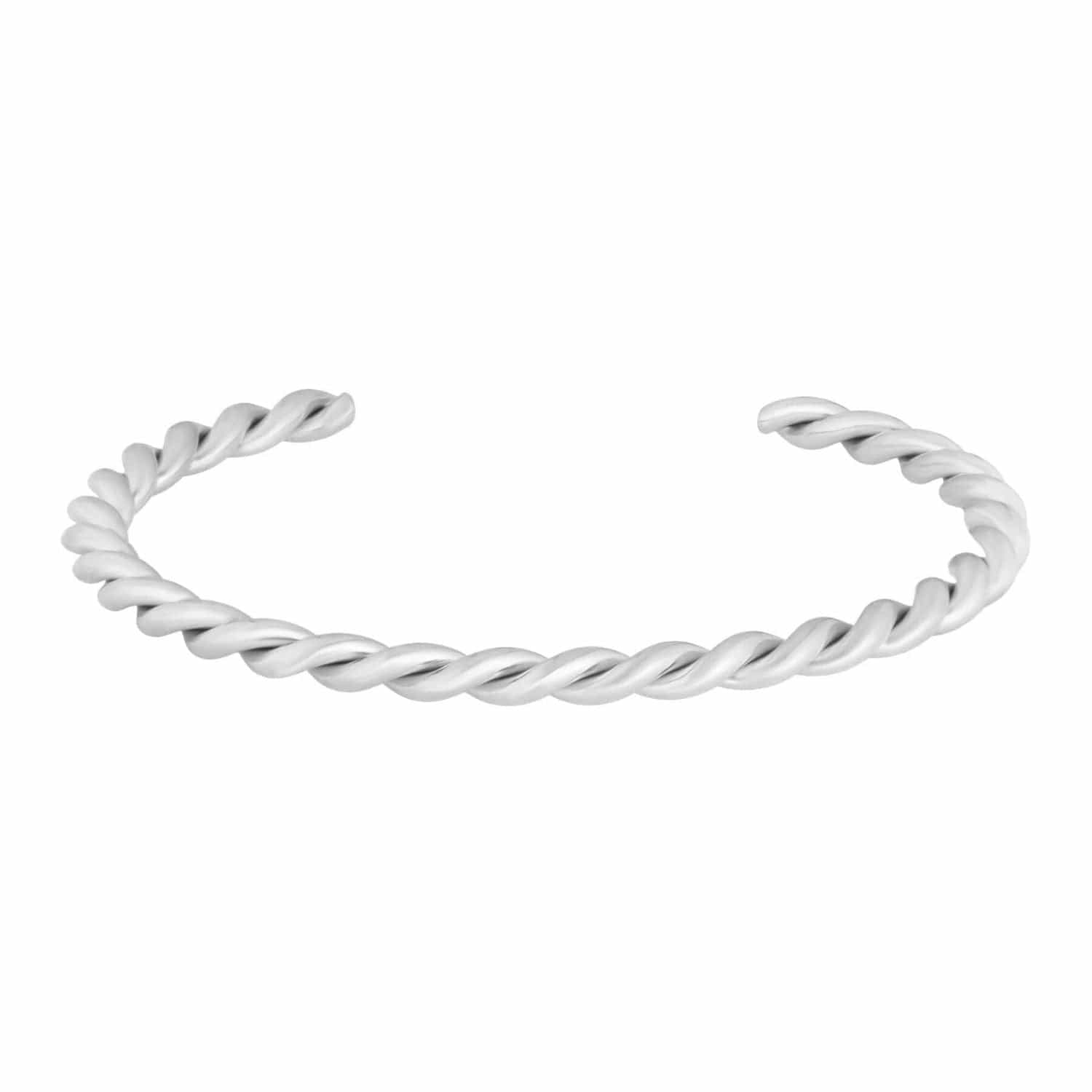BohoMoon Stainless Steel Twist Cuff Bracelet Silver